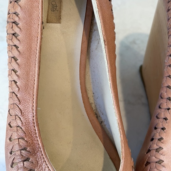 Wooden wedge peep toe shoes - Picture 4 of 5